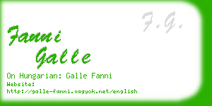 fanni galle business card